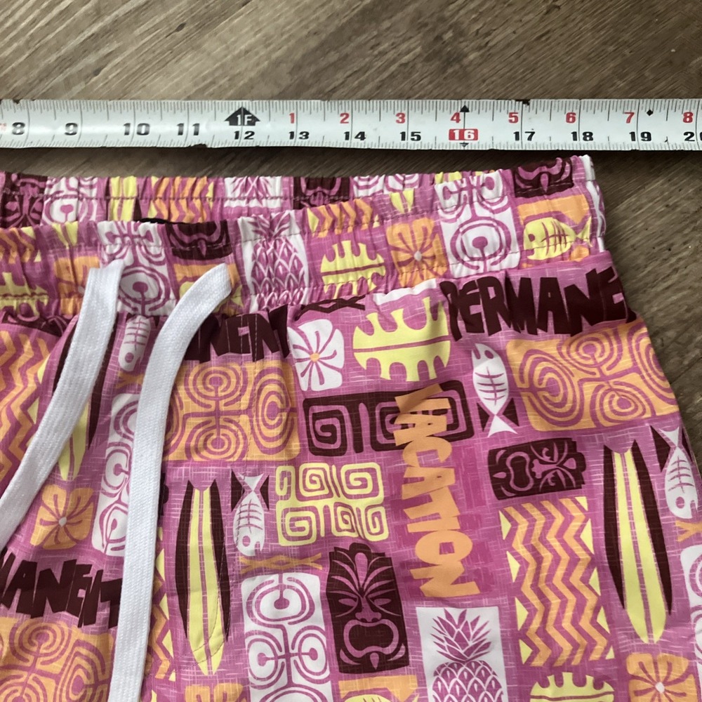 WeSC Mens XL Womens XXL Austin Tiki AOP Pull On Shorts Pink Tropical Unlined - Picture 6 of 11